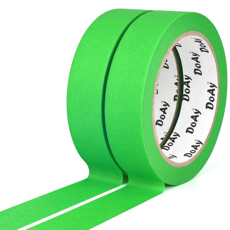 DOAY 2 Pack Green Painters Tape - Masking Tape 1 Inch Wide - Multi-Surface, Smart Adhesion, Indoor & Outdoor - 180FT Total - Paint Tape for DIY, Labeling, Art, Car, General Purpose (#3910) - Image 2